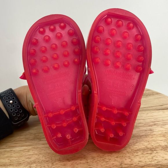 NWT Mini Melissa Possession II Jelly Sandal in Pink Happy Toddler Size 8 - Picture 6 of 8